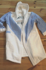 Kinder Bademantel, Weiß-Blau