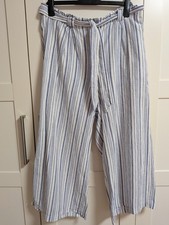 Leinenhose gestreift weiß