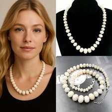 Bailysbeads® XXL Bergkristall Halskette facettiert Größenverlauf Damen Collier