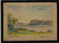 Aquarell ISchleswig-Holstein Herbsttag am Westensee 21,2 x 28,9 cm