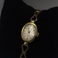 Dugena Classic Damen Armbanduhr Vintage oval vergoldet Handaufzug