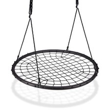 Nestschaukel mit Netz Ø120cm Garten Tellerschaukel für Kinder u. Erwachsene b...