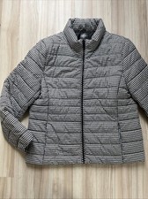 VINCE CAMUTO Steppjacke Übergangsjacke Damen Gr.42 Pepita Hahnentritt Schwarz