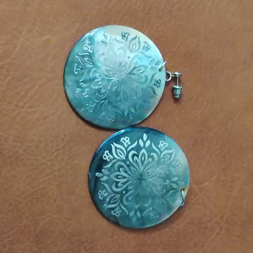 Runde gravierte hängeohrringe - runde,