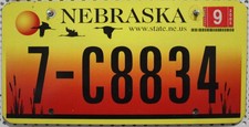 Nebraska Nummernschild USA Kennzeichen Motiv Schild Kranische , US License Plate