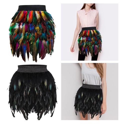 Frauen feder minirock outfit - frauen,