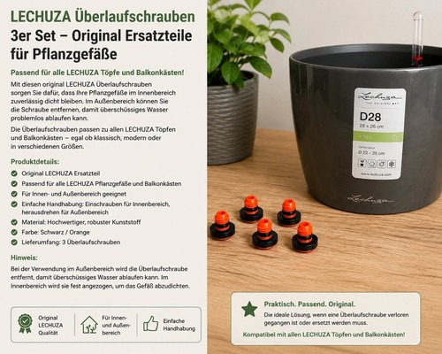 Lechuza überlaufschrauben 3er - lechuza,