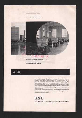 Frankenthal werbung 1960 - frankenthal,, ksb