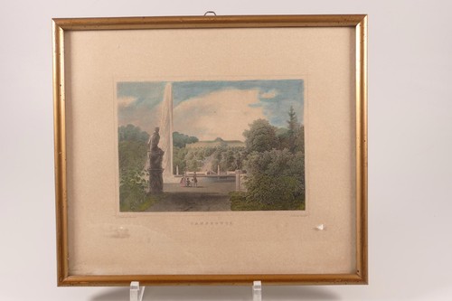 Stahlstich schloss sanssouci - stahlstich,