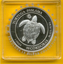 Nicaragua F15  1 oz Silber 2020 Schildkröte  PP  (9300)