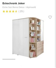 Eckschrank Eiche San Remo Dekor / Alpinweiß