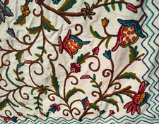 Baumwolle Handbestickt Suzani Überwurf Bettüberwurf Tagesdecke Quilt 260cm x 220cm