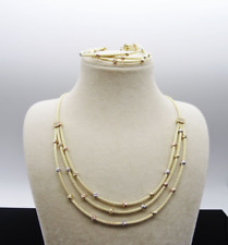 ELEGANTES COLLIER TRICOLOR IN 585 / 14 K GOLD SET COLLIER