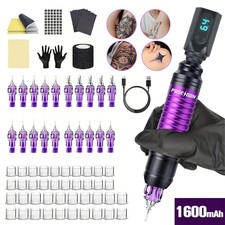 Wireless Rotary Tattoo Maschine Set Komplettset mit 20 Nadeln Anfänger & Profis