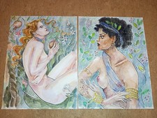 Jugendstil Aquarell Zeichnung