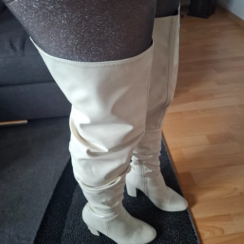 Weiße overknee stiefel - overknee, 40