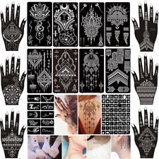 16 Blatt Henna Tattoo Schablonen Kit 79 Stück Glitter Temporäre Tattoos S