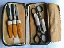 Nagelpflege Set Maniküre Etui Leder Vintage
