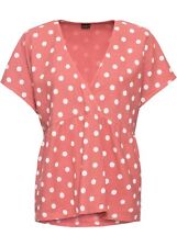 Leinen-Tunikabluse Gr. 36 Rostrot Wollweiß Gepunktet Damentunika Bluse Top Neu