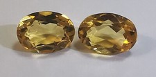 Citrin: Paar Facettiert 14x10mm oval - goldgelb - transparend - zus. 11 carat