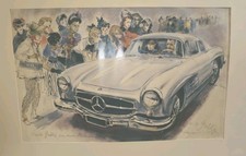 Mercedes-Benz 300SL Gullwing-Flügeltürer Clark Gable 1957 Kunstdruck-Hans Liska