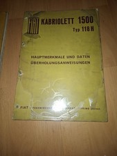 FIAT 1500 Cabrio Typ 118H REPARATUR Handbuch 1963
