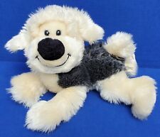 NICOTOY HUND STOFFTIER DOG 35 CM KUSCHELTIER SCHLENKER WEISSGRAU BELGIEN