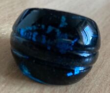 Unikat - Glasring schwarz-türkis Größe 57 ( NEU )