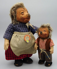 STEIFF: zwei alte Mecki Figuren/ 2x Mecki Figur groß und klein - Micki + Mecki