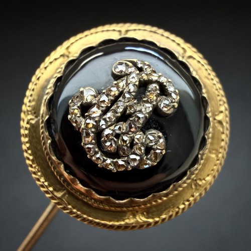 Revers nadel gold monogramm - nadel,