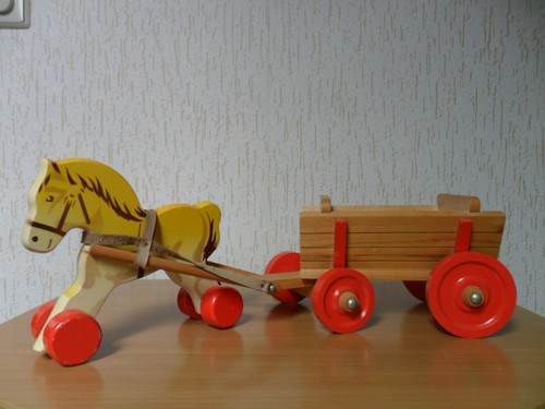 Holzspielzeug pferdewagen - holzspielzeug:,