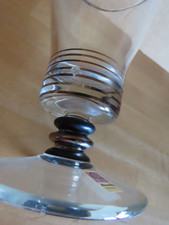 Vase mit Godstreifen schwarz u. Silbern am Fuß Nagel Ideen in Glas