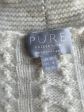 100 % KASCHMIR Pullover 34 36 dickfädig cremefarben Pure Collection  Rollkragen