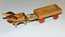 DDR Holz Spielzeug Fahrzeug Pferdewagen Pferde Wagen Bauernwagen Pewesti