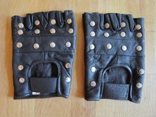 Fingerlose Handschuhe ohne Finger Leder mit Nieten oder schlicht Rindsleder