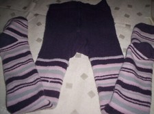 Warme "TCM" Strumpfhose in braun-gestreift Gr. 98/104