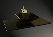 Naturstein Waschtisch Aufsatz Waschtischplatte schwarz Granit Star Galaxy