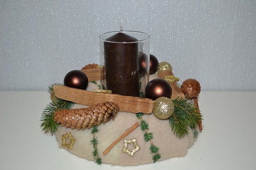 Adventskranz braun natur cm - 30,