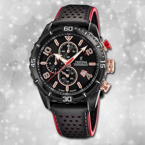 Armbanduhr leder schwarz - leder,