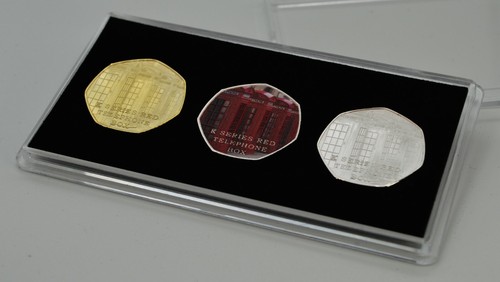 Rote telefonbox silber gold - telefonbox, silber/gold