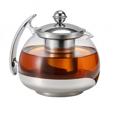 Teekanne glas edelstahl 2l - edelstahl, 1,2l