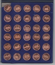 30 MEDAILLEN 150 JAHRE DEUTSCHE EISENBAHN 1835-1985 STEMPELGLANZ