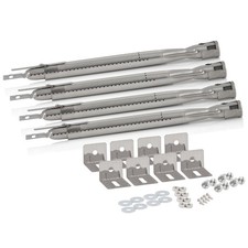 BBQ-TORO Universal Edelstahl Brenner Set 4 Stück für Gasgrill 35 - 42 cm, Ersatz