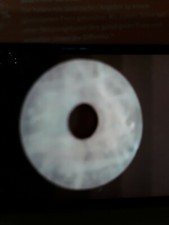 Charlotte 21 Original, wunderschöne vertiefte Rosenquarzscheibe, am Rand leicht 