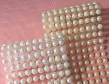 120 Selbstklebende Halbperlen 8mm Bordüre Scrapbooking Hochzeit Weiß ~ Ecru Opal