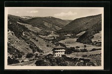 AK Lorch / Rhein, Landschaftsbild mit Jugendherberge des Landesverbandes Hessen 