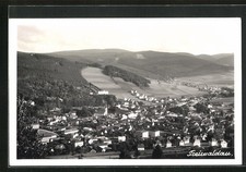 Freiwaldau, Celkovy pohled, Ortsansicht im Sonnenlicht, Ansichtskarte 