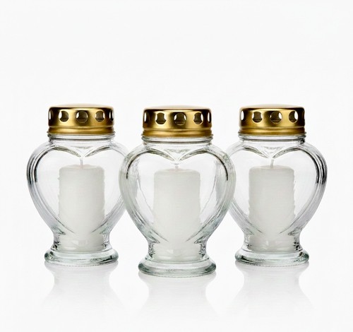 Grablicht glas mit herz motiv - grablicht-glas,