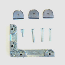 * Orig. USM Haller Befestigungswinkel Anbauwinkel + 3 Klemmen * Federband * Set