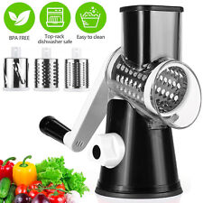 Käsereibe mit Kurbel Gemüseschneider Gemüsehobel Trommelreibe 3 Trommelblättern